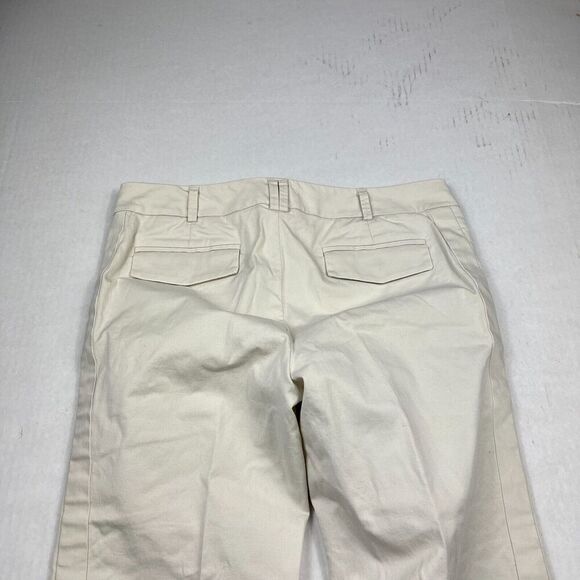 Club Monaco Womens Crop Chino Pants Beige Mid Rise Work Casual Trousers Size 6 - Picture 12 of 13